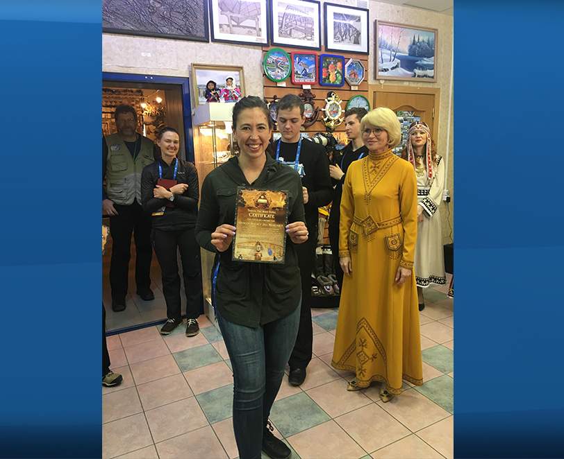 Jill Officer becoming an honourary citizen in Siberia.