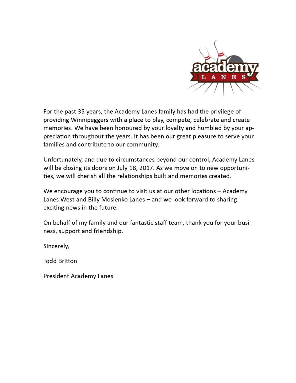 Academy Lanes