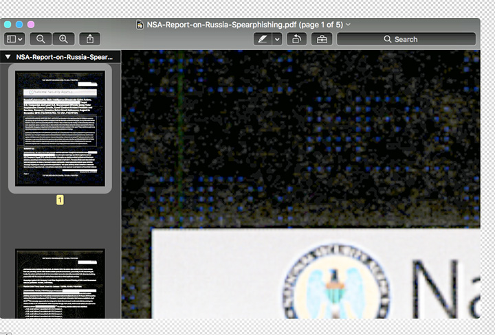 Screenshot from Errata Security showing inverted colouring of printer security dots.