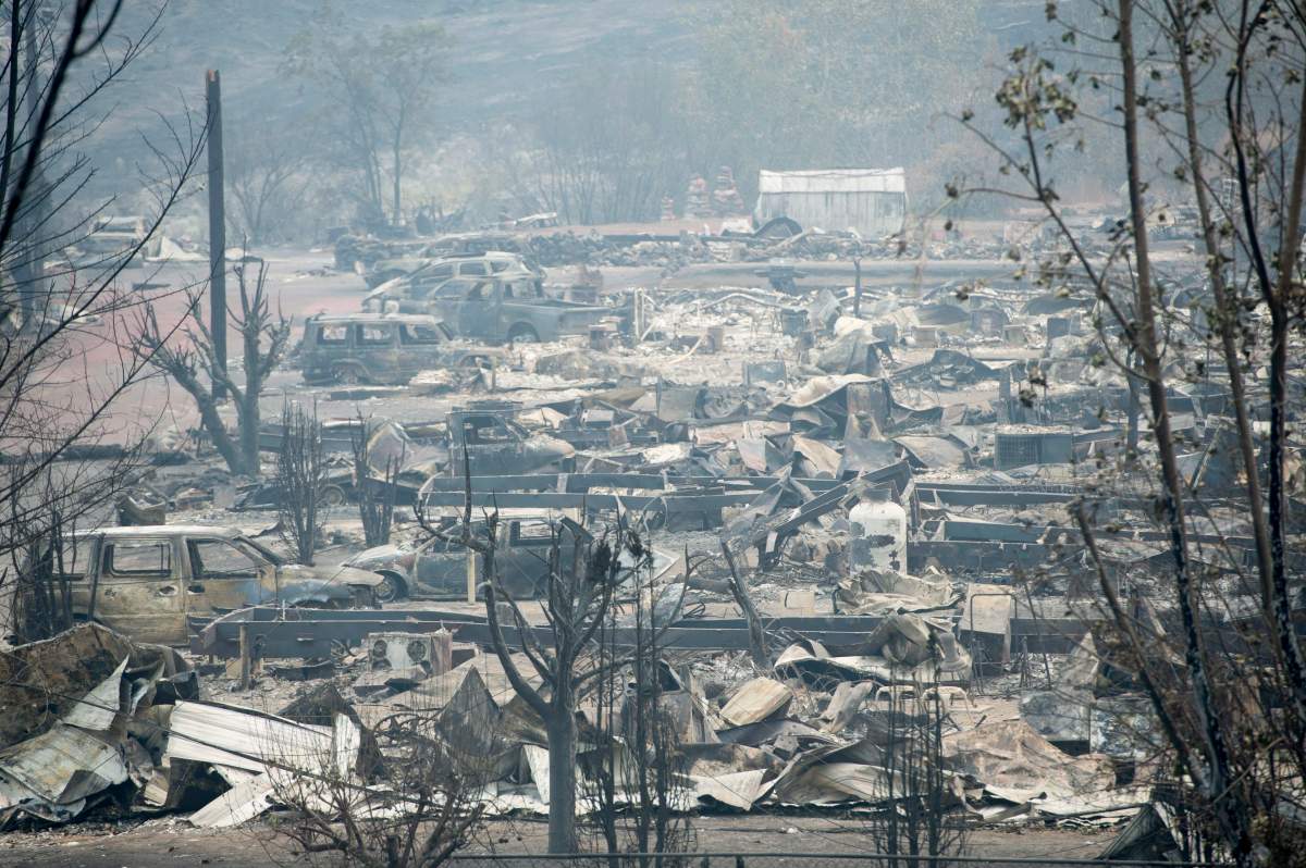 The area of Boston Flats, B.C. is pictured Tuesday, July 11, 2017 after a wildfire ripped through the area earlier in the week. THE CANADIAN PRESS/Jonathan Hayward