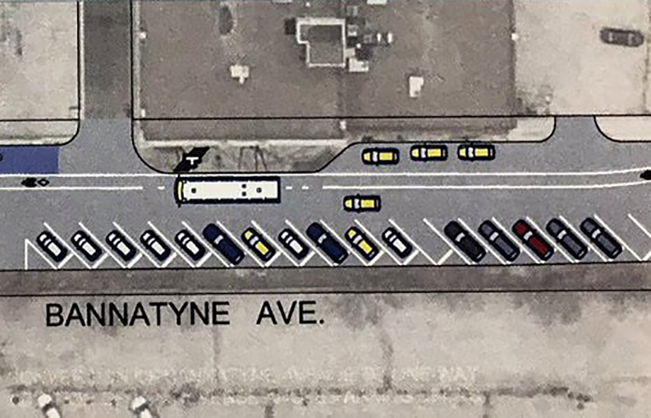 A City of Winnipeg pilot project will see diagonal parking on Bannatyne Avenue in the Exchange District. 