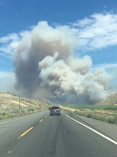 A fire is burning in Ashcroft, B.C.