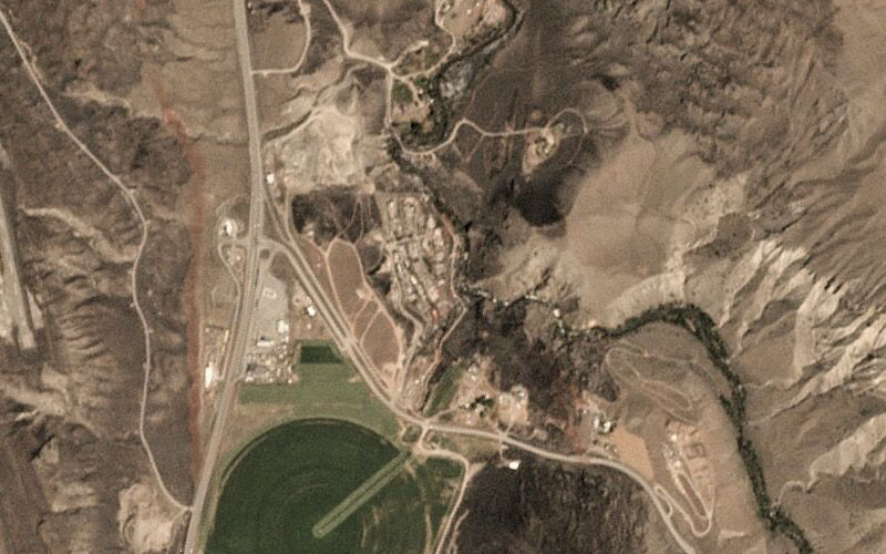 Wildfires devastated Boston Flats, B.C., as seen in this satellite image taken July 12. 