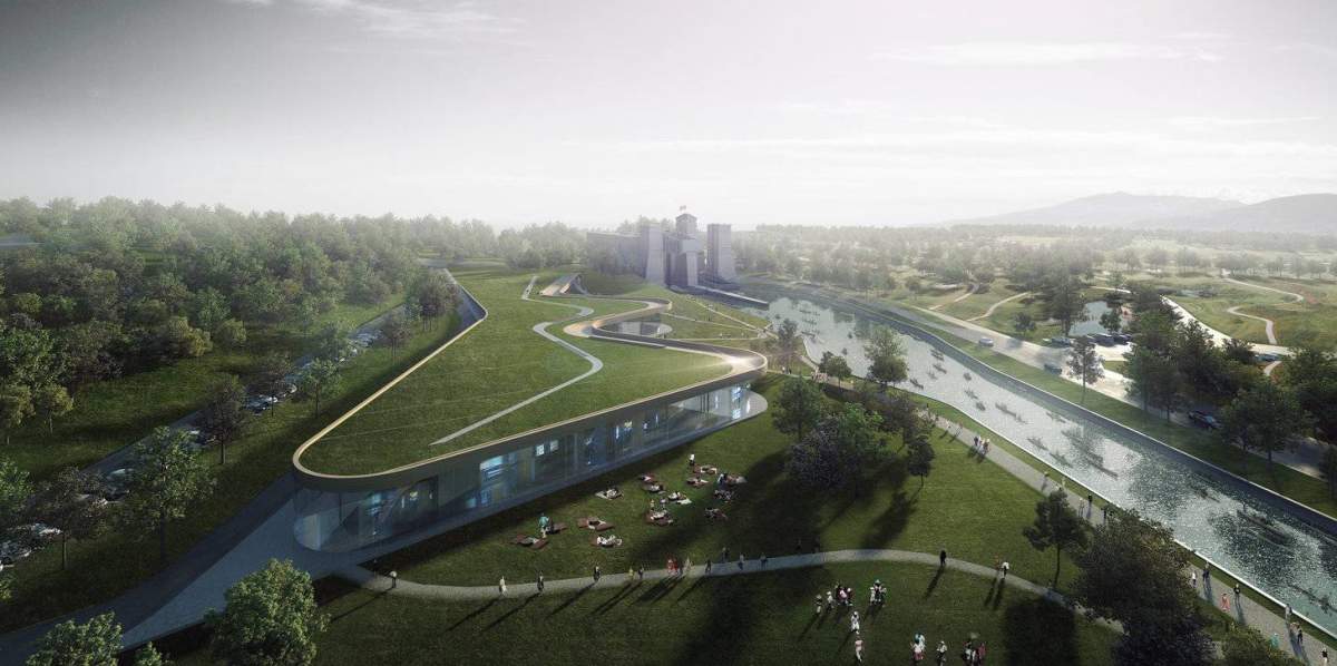 The design for the new Canadian Canoe Museum next to the Peterborough Lift Lock.
