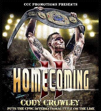 Boxer Cody Crowley returns home for a bout at the Peterborough Memorial Centre on Sept. 30.