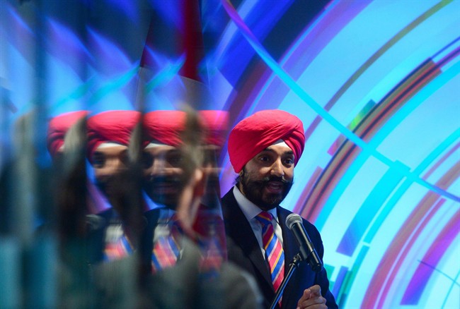 Innovation, Science and Economic Development Minister Navdeep Singh Bains takes part in a technology event in Ottawa on May 8, 2017.