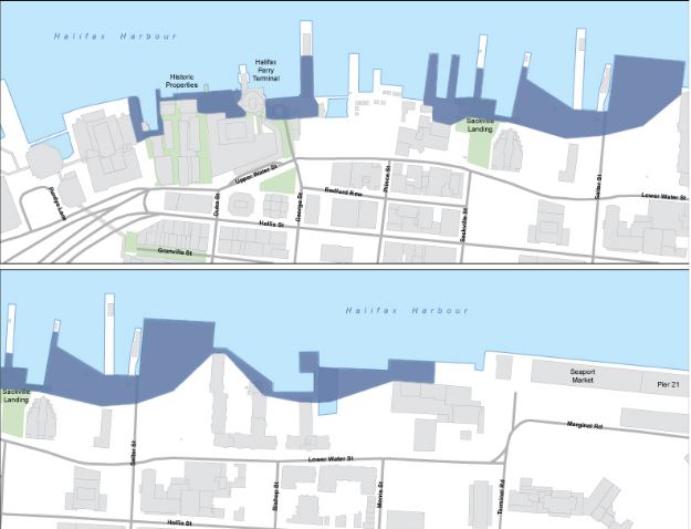 Locations where public Wi-Fi is available on the Halifax waterfront.