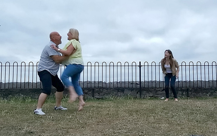Soon-to-be married couple attempt famous ‘Dirty Dancing’ lift with predictable results - image