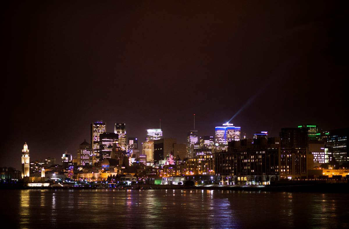Montreal is shown at night Tuesday, February 21, 2017.