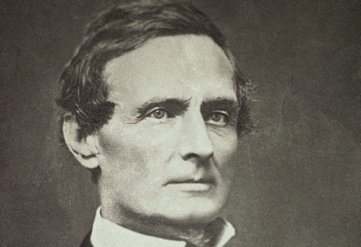 Head and shoulder portrait of Jefferson Davis as a young man, (1808-1889). He later became President of the Confederate States of America.