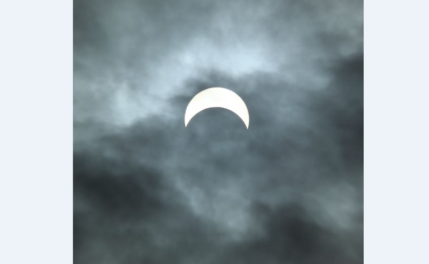 Clouds broke in Winnipeg around 1 p.m. Monday.