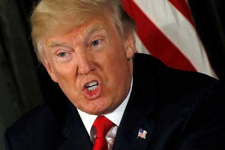 U.S. President Donald Trump speaks about North Korea during a briefing at Trump's golf estate in Bedminster, New Jersey, August 8, 2017. 