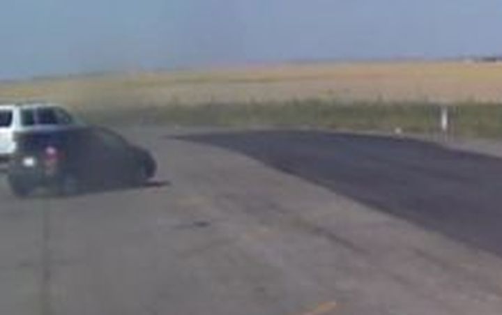 The RCMP are looking for three suspects after a driver had his Honda Pilot SUV carjacked at the Gleichen, Alta. rest stop on Highway 1 on Aug. 21, 2017. Police said the suspects drove up in a small, grey two-door car.