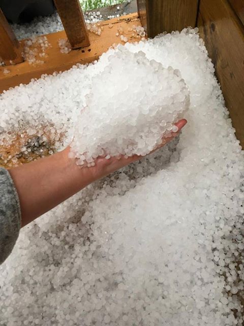 Hail in southwest Edmonton.