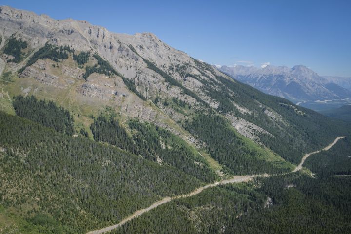 Highway 93 makes its way through Banff National Park, Alta. on Tuesday, Aug. 22, 2017. 