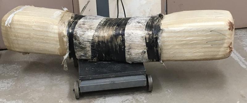 This giant bundle of marijuana was launched over the US-Mexico border Wednesday. 