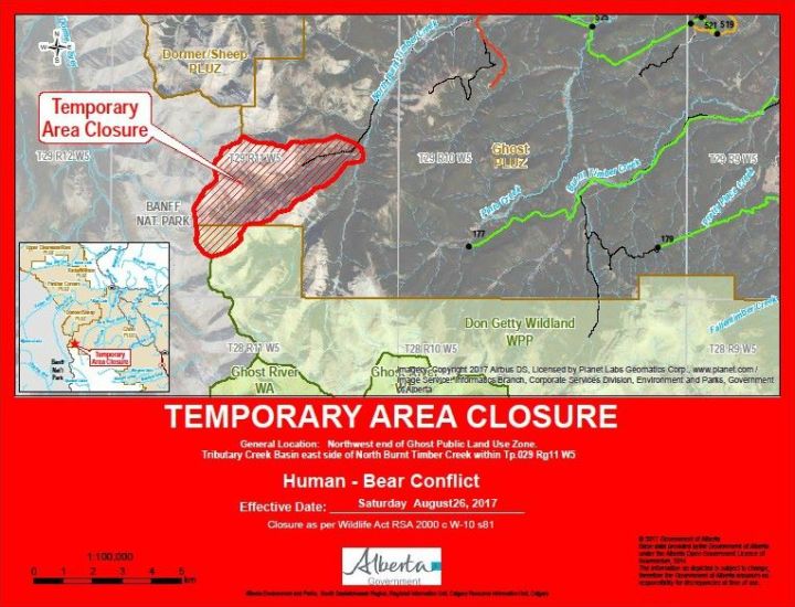Sundre bear mauling area closure