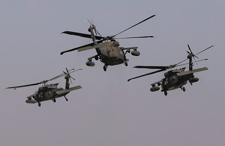 UH-60 Blackhawk helicopters pictured in this March 8, 2017 file photo. 