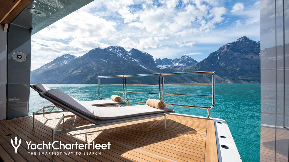 The deck of the Cloudbreak, a luxury yacht that was docked in Victoria on Aug. 29, 2017.