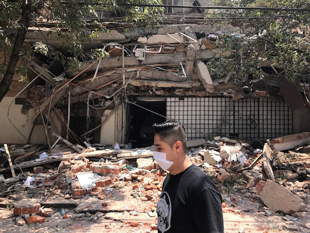 Damages are seen after an earthquake hit in Mexico City, Mexico September 19, 2017.