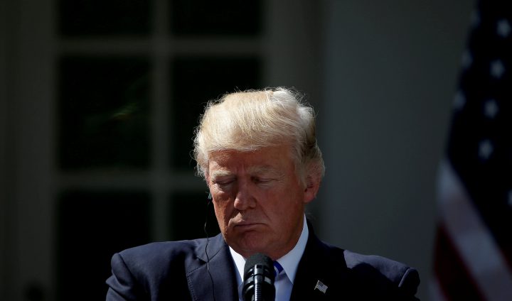 U.S. President Donald Trump during a press conference in the Rose Garden at the White House on Sept. 26, 2017. 