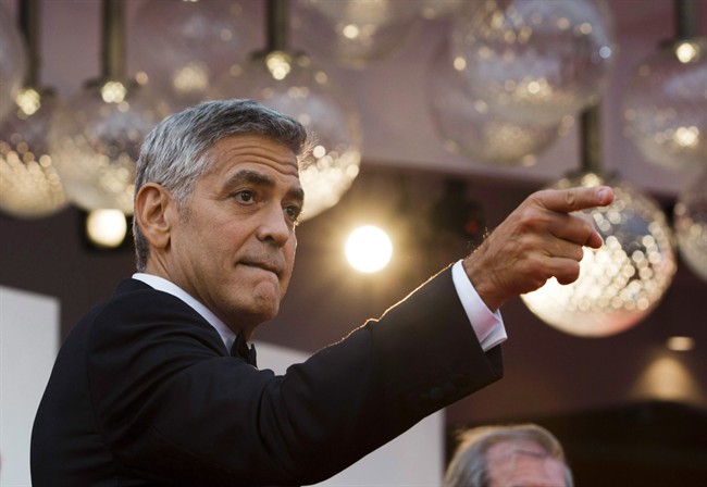 Actor George Clooney arrives on the red carpet of the film "Suburbicon" at the 74th Venice Film Festival in Venice, Italy, Sept. 2, 2017. 