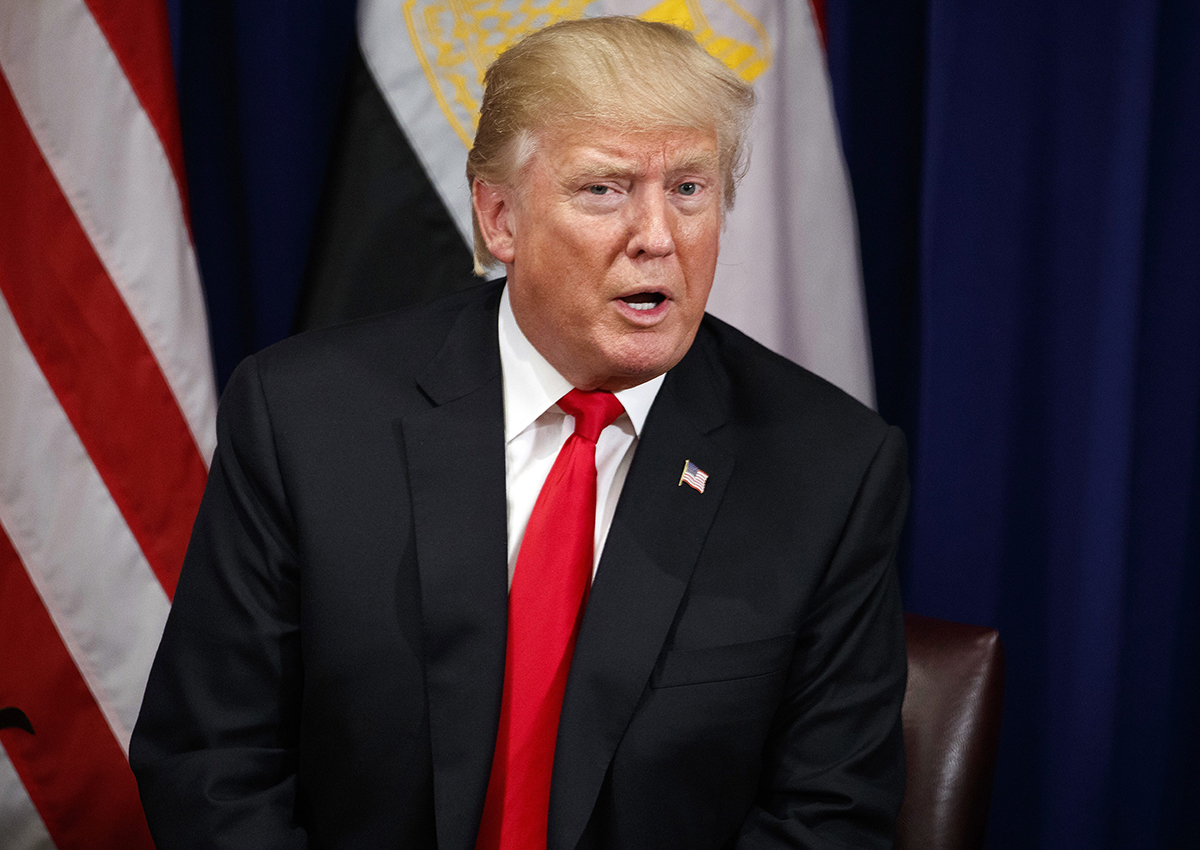 President Donald Trump talks with reporters about the Graham-Cassidy health care bill during a meeting with Egyptian President Abdel Fattah al-Sisi at the Palace Hotel during the United Nations General Assembly, Wednesday, Sept. 20, 2017, in New York. 