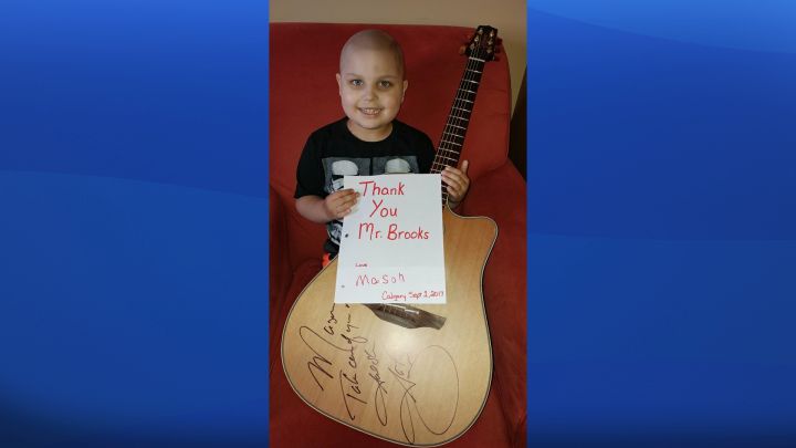 Garth Brooks thank you sign guitar