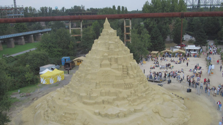 A view of the world’s tallest sandcastle.