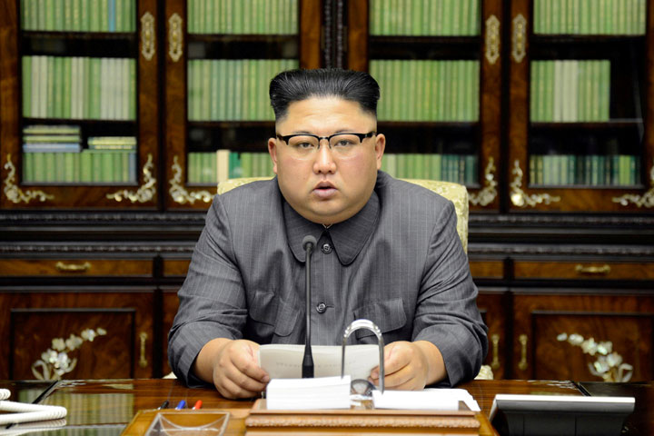 North Korea's leader Kim Jong Un on TV