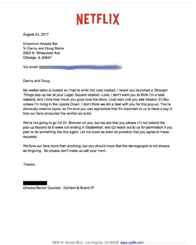 ‘Stranger Things’ bar closing after Netflix sends best cease-and-desist letter ever - image
