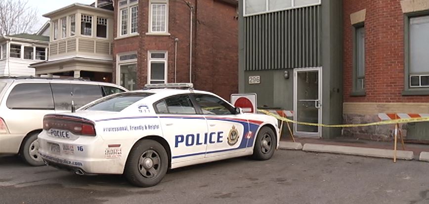 Police cruiser at crime scene