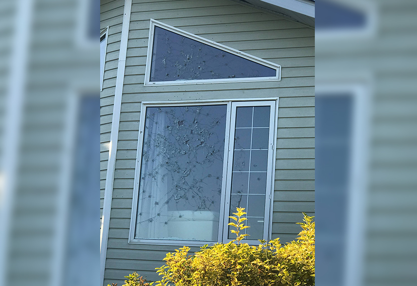 Manitoba RCMP arrested two teens after shots were fired at this home in Beausejour, Man. 