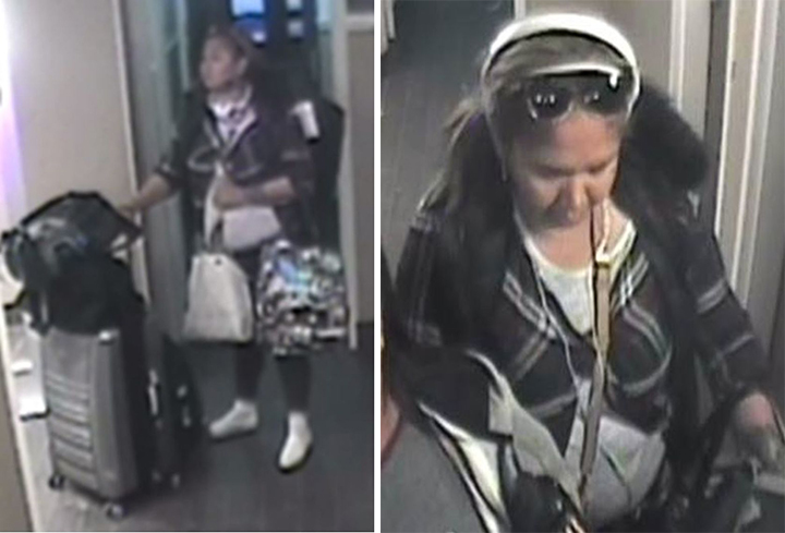 Security video image of suspect wanted in theft investigation.