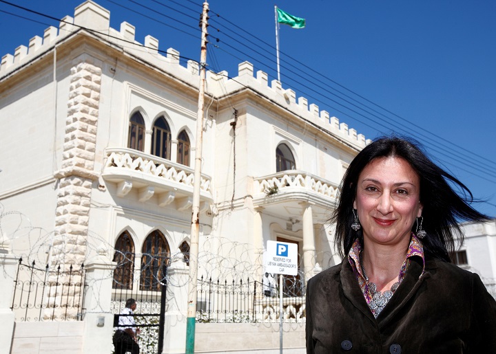 Maltese investigative journalist Daphne Caruana Galizia, seen here in 2011, was killed after a powerful bomb blew up her car on October 16, 2017.