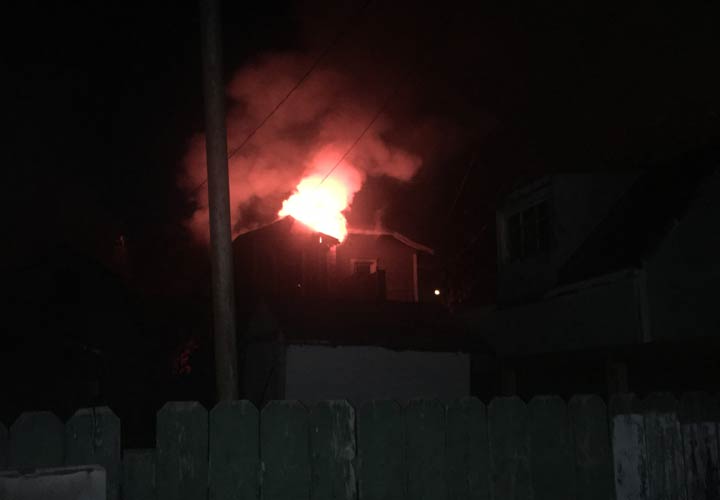 One of two separate house fires that Saskatoon firefighters responded to overnight was at 216 Ave. F North.