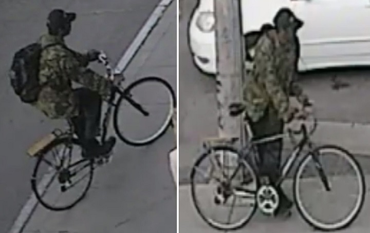 Security camera image of man wanted in public mischief investigation.