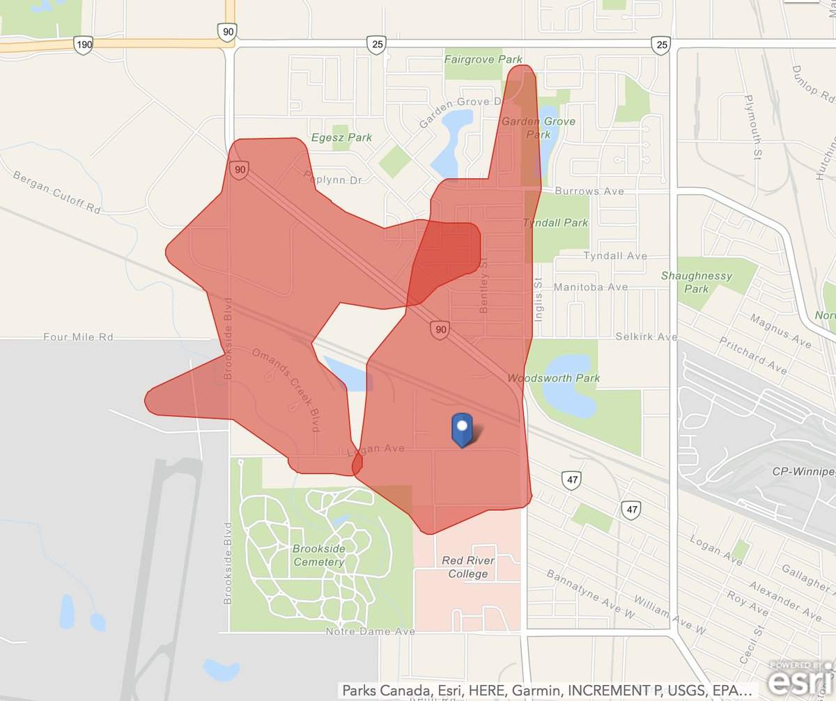 Manitoba Hydro tweeted out a map showing outages in the city resulting from wintry weather. 