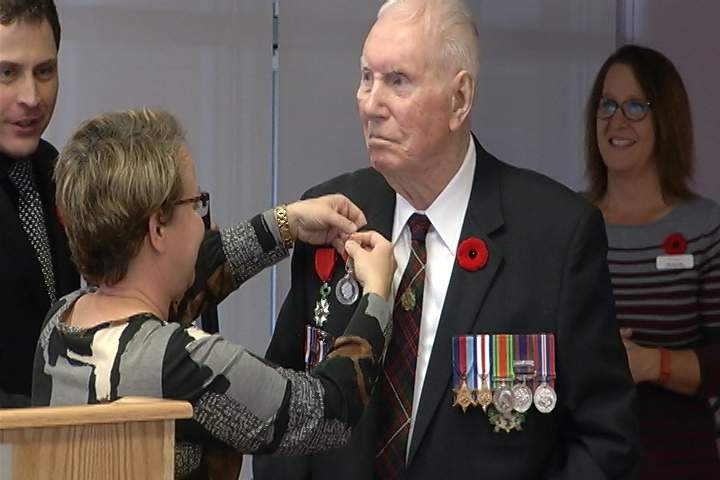 Joseph Sullivan received his medal during a ceremony held at Fairhaven on Sunday.