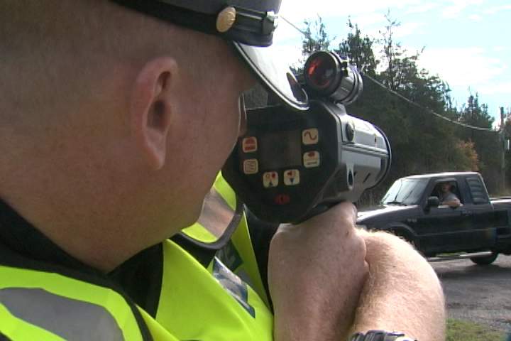 The officer captured the vehicle’s speed at 144 km/h in an 80 km/h zone.