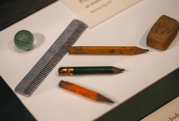 Objects found on the body of James Fraser, aged 7. Fraser, a younger brother (Colin, 6) and two younger sisters (Margaret, 4, and Winifred, 1) died in the explosion.