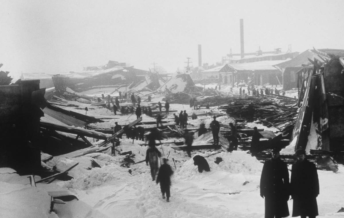 The aftermath of the 1917 Halifax ship explosion is shown in a file photo. Evidence of the massive explosion which killed almost 2000 people in 1917 is littered across the city, providing a tourism draw to Atlantic Canada’s largest city.