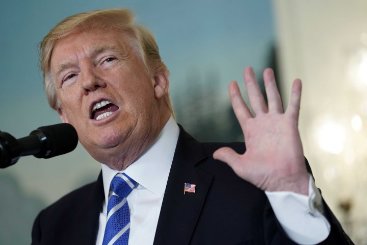U.S. President Donald Trump speaks about his recent trip to Asia in the Diplomatic Room of the White House in Washington, U.S., Nov. 15, 2017.   