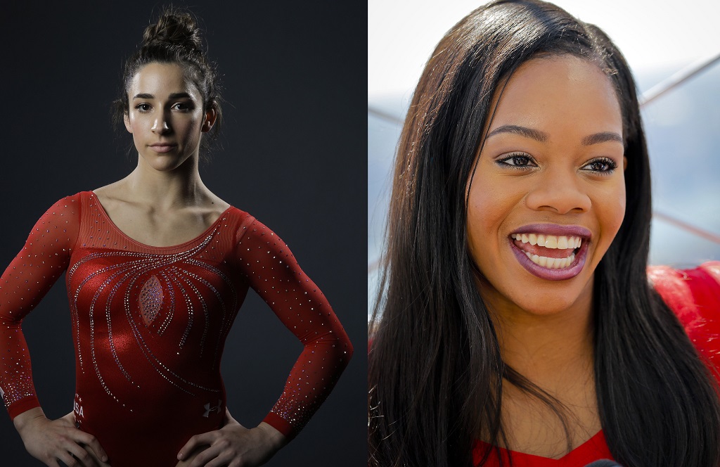 Compilation photo: Gymnast Aly Raisman and Gabby Douglas.