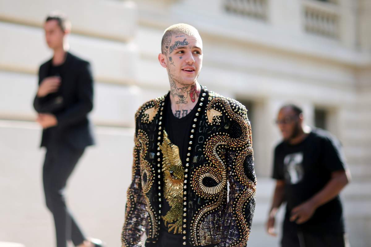 Lil Peep attends the Balmain Menswear Spring/Summer 2018 show as part of Paris Fashion Week on June 24, 2017 in Paris, France.