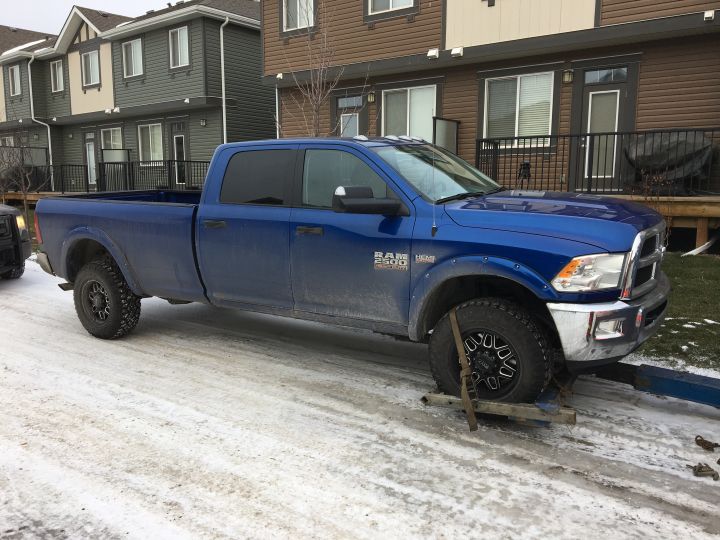 Global News captured this photo of a truck matching the stolen truck’s description being towed from an area in the city’s southeast on Nov. 21.