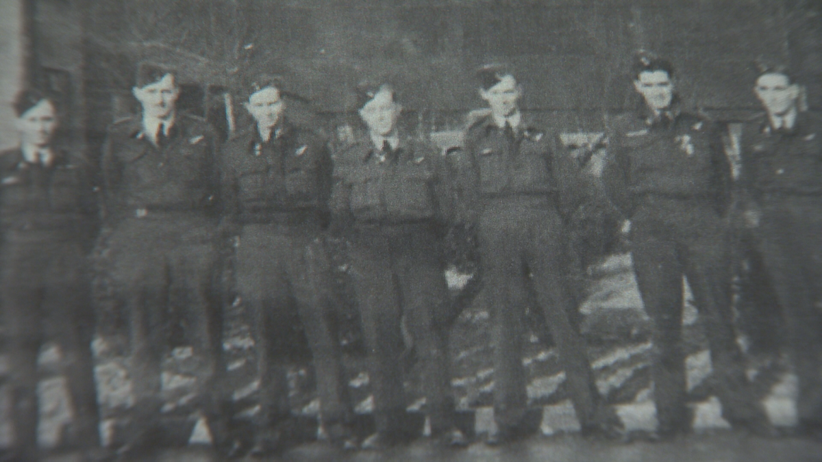 Stu Vallieres with his squadron during World War II.
