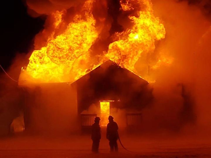 The Elks Lodge in Leslieville, Alta. was destroyed by fire Friday, Dec. 29, 2017.