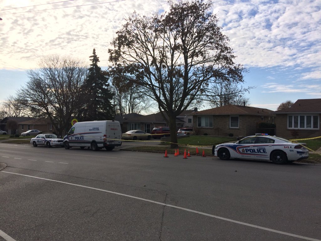 The scene on Nixon Avenue earlier on Saturday morning.