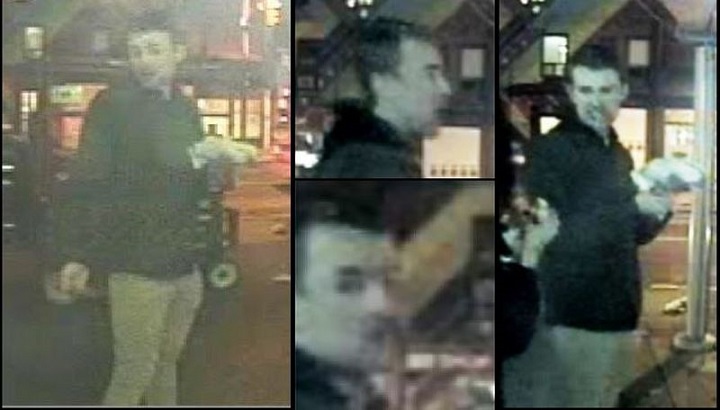 Security images of the unknown male police are seeking to identify.